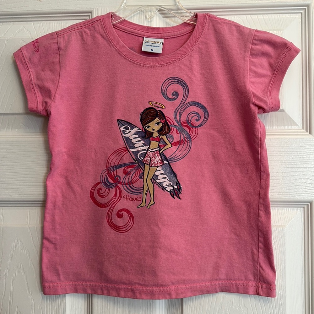Crazy Shirts 👚 Hawaii Surf Angel🏄‍♀️ Pink Top Tee M